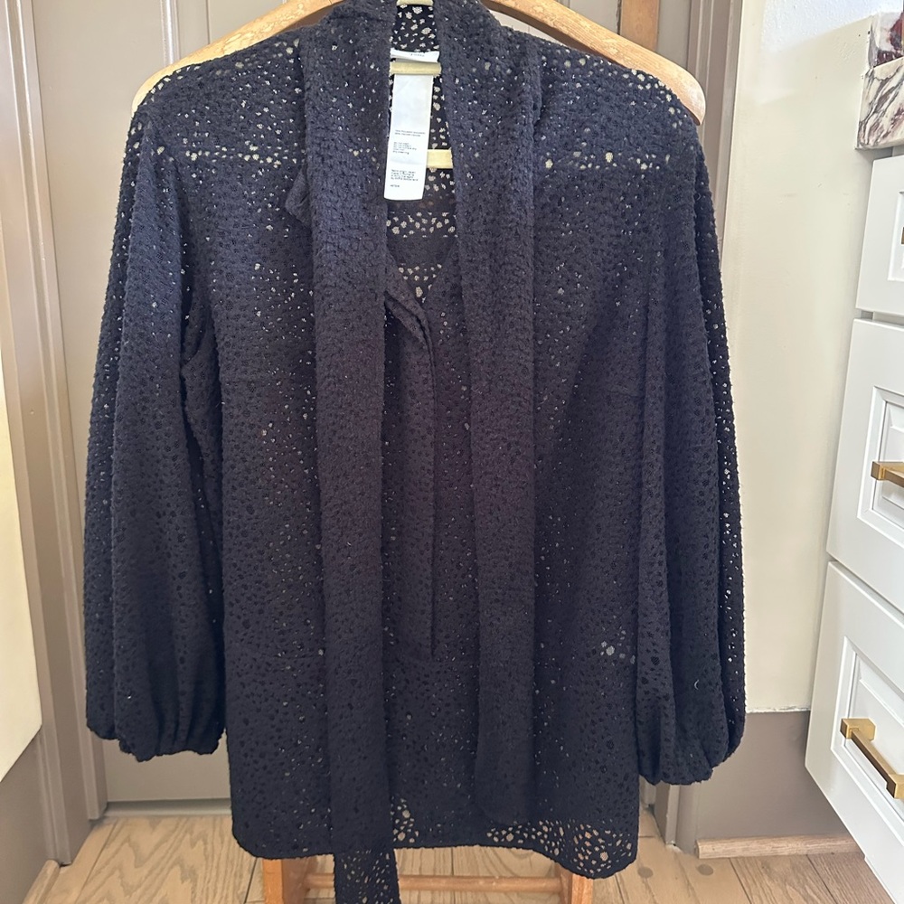 Akris Black Lace Blouse